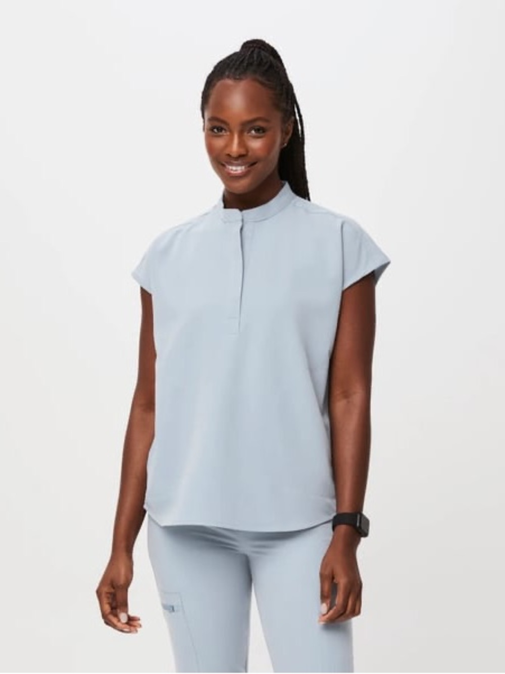 Figs Women's Dusty Blue Rafaela Scrub Top (XS)